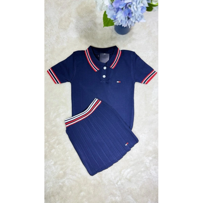 TH Triko Polo Yaka Lacivert Etekli Takım