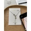 Gümüş Üçlü Yonca Minimal Kolye
