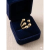 Beşli Top Detaylı Modern Gold Yüzük