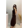 Kemerli Kayık Yaka Elbise