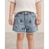 Çiçek Nakış Detaylı Denim Şort