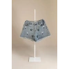 Çiçek Nakış Detaylı Denim Şort