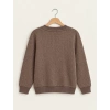 Bisiklet Yaka Kahve Çocuk Sweatshirt