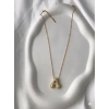 Gold Harfli Kolye