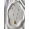 Gold Harfli Kolye