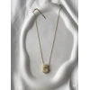 Gold Harfli Kolye