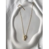 Gold Harfli Kolye