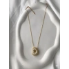 Gold Harfli Kolye