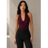 Halter Yaka Dantel Detaylı Top