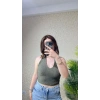 Halter Yaka Dantel Detaylı Top