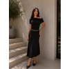 Kemerli Kayık Yaka Elbise