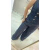Koyu Mavi Yüksek Bel Bol Paça Kot Pantolon