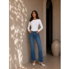 Mini Flare Paça Kesik Denim Jean