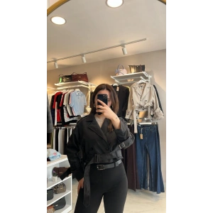 Kemerli Kısa Form Premium Trençkot