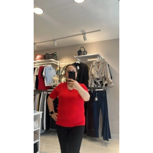 Örgü Dokulu Bisiklet Yaka Premium Triko