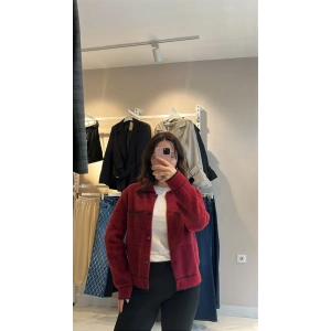 Kırmızı Peluş Hırka
