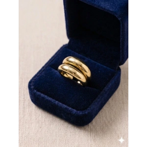 Çift Şeritli Sade Gold Yüzük