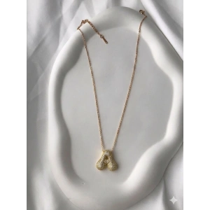 Gold Harfli Kolye