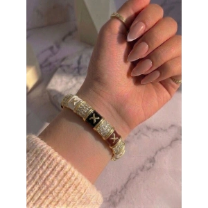 Premium Kalite X Motifli Taşlı Bileklik