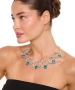Kiraz Turquoise Crystal Stoned Silver Plated Necklace