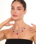 Kiraz Burgundy Crystal Stoned Silver Plated Necklace