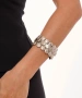 Kiraz Elastic Silver Plated Flower Bracelet