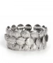 Kiraz Elastic Silver Plated Flower Bracelet