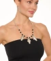Kiraz Black Beaded Silver Plated Necklace