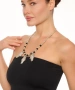 Kiraz Black Beaded Silver Plated Necklace