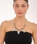 Kiraz Black Beaded Silver Plated Necklace