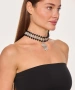 Kiraz Black Beaded Silver Plated Necklace