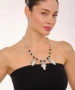 Kiraz Black Beaded Silver Plated Necklace