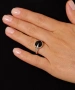 Kiraz Black Crystal Stoned Silver Plated Ring