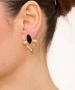 Kiraz Black Crystal Stoned Gold Plated Earring