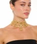 Kiraz Black Crystal Stoned Gold Plated Necklace