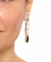 Kiraz Black Crystal Stoned Silver And Gold Plated Earring