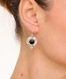Kiraz Black Crystal Stoned Silver Plated Earring