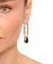 Kiraz Black Crystal Stoned Silver Plated Earring
