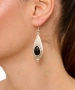 Kiraz Black Crystal Stoned Silver Plated Earring
