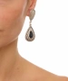 Kiraz Black Crystal Stoned Silver Plated Earring
