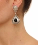 Kiraz Black Crystal Stoned Silver Plated Earring