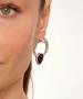 Kiraz Black Crystal Stoned Silver Plated Earring