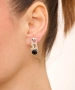 Kiraz Black Crystal Stoned Silver Plated Earring