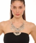 Kiraz Black Crystal Stoned Silver Plated Necklace