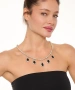 Kiraz Black Crystal Stoned Silver Plated Necklace