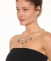 Kiraz Black Crystal Stoned Silver Plated Necklace