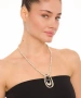 Kiraz Black Crystal Stoned Silver Plated Necklace