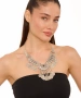 Kiraz Black Crystal Stoned Silver Plated Necklace