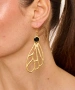 Kiraz Black Enemaled Gold Plated Earring