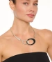 Kiraz Black Enemaled Silver Plated Necklace